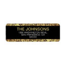 Search for black glitter return address labels Gold