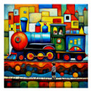 Search for children train posters Colourful