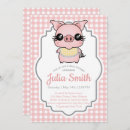 Search for pig baby shower invitations Pink gingham