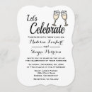 Search for champagne glasses wedding invitations Black and white