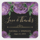 Search for purple gold wedding stickers Thank you