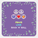 Search for roll of square stickers Rock and roll