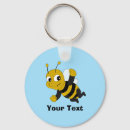Search for cartoon bee round key rings Black