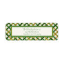Search for green plaid return address labels Vintage