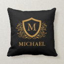 Search for black and gold cushions Monogrammed