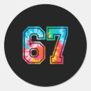 Search for number 67 stickers Funny six