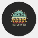 Search for vintage year stickers Happy birthday