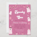 Search for the spooky one birthday invitations Baby girl