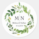 Search for monogrammed wreath stickers Greenery