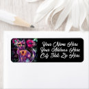 Search for black cat return address labels Purple