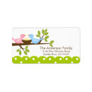 Search for bird on a branch return address labels Modern