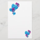 Search for pink flowers stationery paper Blue