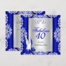 Search for royal blue 40th birthday invitations Elegant birthday party