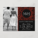 Search for red black and white save the dates Gothic