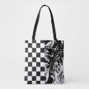 Search for black and white checkered tote bags Retro
