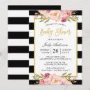 Search for black white and gold baby shower invitations Flowers