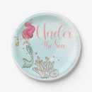 Search for under the sea plates Mermaid 1st birthday
