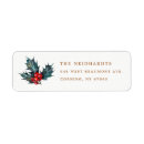 Search for holly berries return address labels Elegant