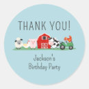 Search for farm animals birthday party stickers Thank you