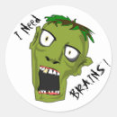 Search for zombie brains stickers Halloween