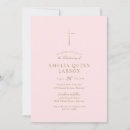 Search for pink and gold christening invitations Minimal