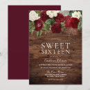 Search for burgundy sweet 16 invitations Floral