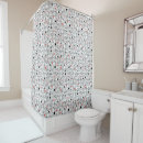 Search for coral and white shower curtains Dots