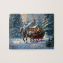Search for horse and sleigh puzzles Santa claus