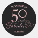 Search for 50 and fabulous birthday stickers Rose gold