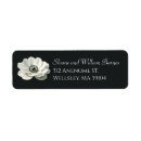 Search for black and white flowers return address labels Elegant