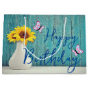Search for yellow sunflowers gift bags Rustic