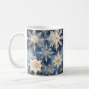 Search for blue snowflake mugs Watercolor