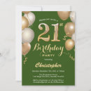 Search for green 21st birthday invitations Twenty first birthday