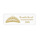 Search for tiara return address labels Quinceanera
