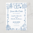 Search for doodle save the dates Blue and white