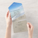 Search for hearts in the sand wedding invitations Beach