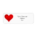 Search for wedding heart return address labels Red
