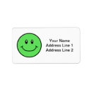 Search for happy face return address labels Green