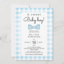 Search for bow baby boy shower invitations Gingham