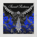 Search for royal blue damask invitations Sixteen