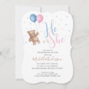 Search for teddy bear gender reveal invitations He or she