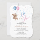 Search for teddy bear gender reveal invitations Watercolor