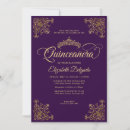 Search for purple gold quinceanera invitations Quinceañera