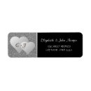 Search for silver heart return address labels Black