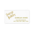 Search for 30th birthday return address labels Gold