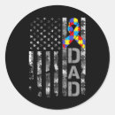 Search for autism awareness round stickers Dad