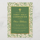 Search for green and gold pattern invitations Botanical