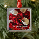 Search for white flower christmas tree decorations roses
