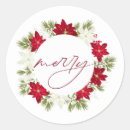 Search for poinsettia flower stickers Merry christmas