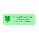 Search for four leaf clover return address labels St patricks day